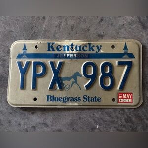 Kentucky KY Bluegrass State Vintage 1980’s 1990’s 1991 License Plate YPX 987